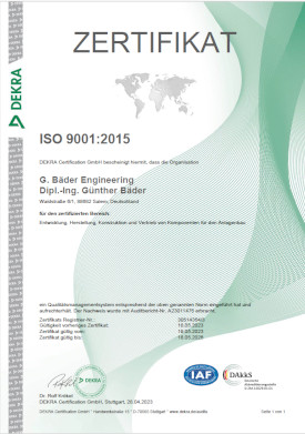 Zertifizierung ISO 9001:2015